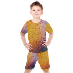 Rain Drop Abstract Design Kids  Tee And Shorts Set by Excel