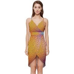 Rain Drop Abstract Design Wrap Frill Dress by Excel