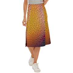 Rain Drop Abstract Design Midi Panel Skirt by Excel