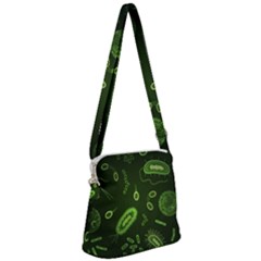 Bacteria-virus-seamless-pattern-inversion Zipper Messenger Bag by Simbadda