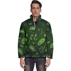 Bacteria-virus-seamless-pattern-inversion Men s Puffer Bubble Jacket Coat by Simbadda
