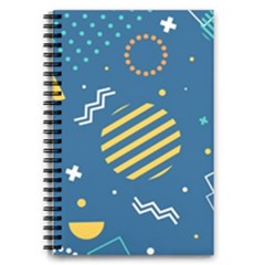 Flat-design-geometric-shapes-background 5 5  X 8 5  Notebook by Simbadda
