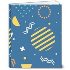 Flat-design-geometric-shapes-background 8  X 10  Hardcover Notebook by Simbadda