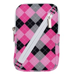 Seamless-argyle-pattern Belt Pouch Bag (large) by Simbadda