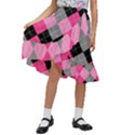 Seamless-argyle-pattern Kids  Ruffle Flared Wrap Midi Skirt View1