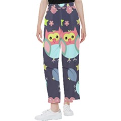 Owl-stars-pattern-background Women s Pants  by Simbadda