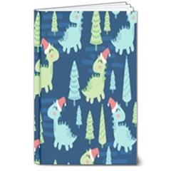 Cute-dinosaurs-animal-seamless-pattern-doodle-dino-winter-theme 8  X 10  Hardcover Notebook by Simbadda