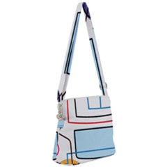 Sketch Line Art Doodles Design Zipper Messenger Bag by Grandong