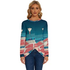 Bridge Transportation Train Toys Long Sleeve Crew Neck Pullover Top by Grandong