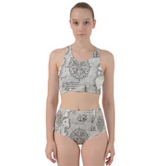 Vintage World Map Antique Racer Back Bikini Set by Proyonanggan