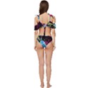 Sneakers Shoes Patterns Bright Ruffle Edge Tie Up Bikini Set	 View4