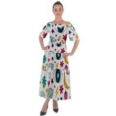 Love Pattern Shoulder Straps Boho Maxi Dress  by Proyonanggan