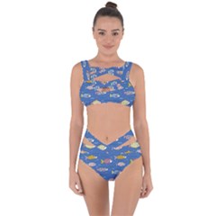 Sea Fish Blue Submarine Animal Bandaged Up Bikini Set  by Proyonanggan
