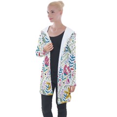 Flowers Nature Wallpaper Background Longline Hooded Cardigan by Proyonanggan