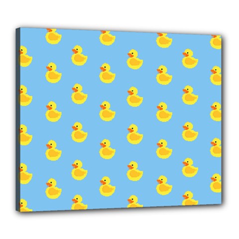 Rubber Duck Pattern Canvas 24  X 20  (stretched) by Valentinaart