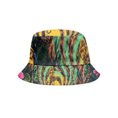 Monkey Tiger Bird Parrot Forest Jungle Style Bucket Hat (kids) by Grandong