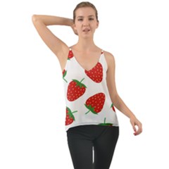 Seamless Pattern Fresh Strawberry Chiffon Cami by Bangk1t