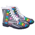 Pattern Geometric Abstract Colorful Arrows Lines Circles Triangles Men s High-Top Canvas Sneakers View3