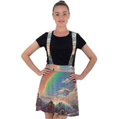 Abstract Art Psychedelic Arts Experimental Velvet Suspender Skater Skirt by Bangk1t