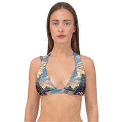 Abstract Art Psychedelic Arts Experimental Double Strap Halter Bikini Top by Bangk1t