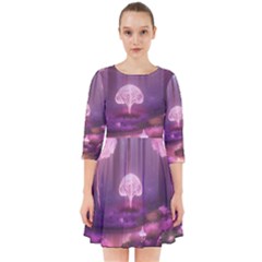 Trees Forest Landscape Nature Neon Smock Dress by Bangk1t