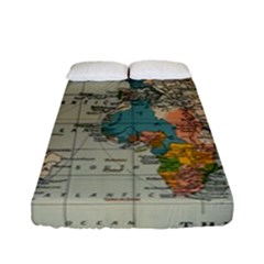 Vintage World Map Fitted Sheet (full/ Double Size) by pakminggu
