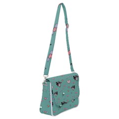 Raccoon Texture Seamless Scrapbooking Hearts Shoulder Bag With Back Zipper by pakminggu