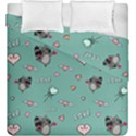 Raccoon Texture Seamless Scrapbooking Hearts Duvet Cover Double Side (King Size) View2