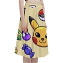 Pikachu A-Line Full Circle Midi Skirt With Pocket View3