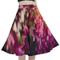 Pink Flower A-Line Full Circle Midi Skirt With Pocket View1