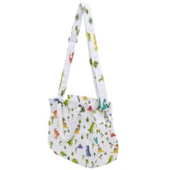 Vector Baby Dino Seamless Pattern Rope Handles Shoulder Strap Bag by Grandong