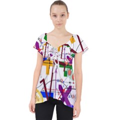 Mathematics Formula Physics School Lace Front Dolly Top by Grandong