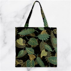 Autumn Fallen Leaves Dried Leaves Zipper Grocery Tote Bag by Grandong