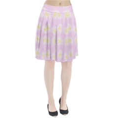 Mazipoodles Bold Daisies Pink Pleated Skirt by Mazipoodles