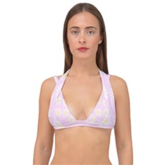 Mazipoodles Bold Daisies Pink Double Strap Halter Bikini Top by Mazipoodles