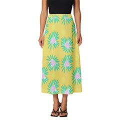 Mazipoodles Bold Daises Yellow Classic Midi Chiffon Skirt by Mazipoodles