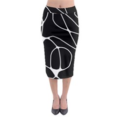 Mazipoodles Neuro Art - Black White Midi Pencil Skirt by Mazipoodles