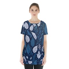 Pattern Flower Texture Skirt Hem Sports Top by Grandong