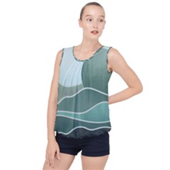 Mountains Wall Print Boho Art Bubble Hem Chiffon Tank Top by pakminggu