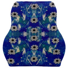 Oilpainting Blue Flowers In The Peaceful Night Car Seat Velour Cushion  by pepitasart