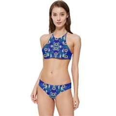 Oilpainting Blue Flowers In The Peaceful Night Banded Triangle Bikini Set by pepitasart