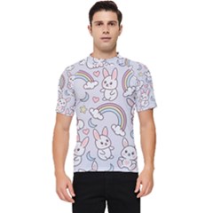 Seamless-pattern-with-cute-rabbit-character Men s Short Sleeve Rash Guard by pakminggu