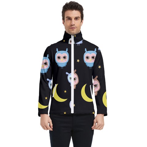 Cute-owl-doodles-with-moon-star-seamless-pattern Men s Bomber Jacket by pakminggu
