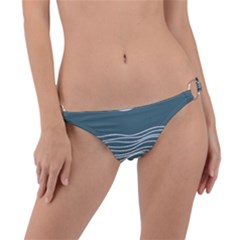 Sea Waves Moon Water Boho Ring Detail Bikini Bottoms by uniart180623