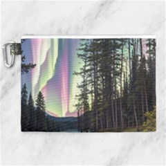 Northern Lights Aurora Borealis Canvas Cosmetic Bag (xl) by uniart180623