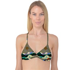 Surreal Art Psychadelic Mountain Reversible Tri Bikini Top by uniart180623
