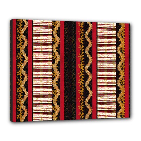 Textile Pattern Abstract Fabric Canvas 20  X 16  (stretched) by pakminggu
