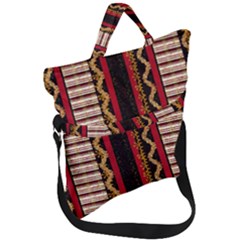 Textile Pattern Abstract Fabric Fold Over Handle Tote Bag by pakminggu
