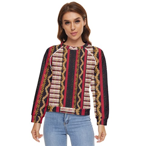 Textile Pattern Abstract Fabric Women s Long Sleeve Raglan T-shirt by pakminggu