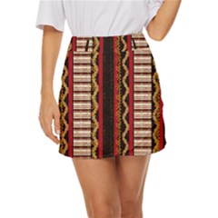 Textile Pattern Abstract Fabric Mini Front Wrap Skirt by pakminggu